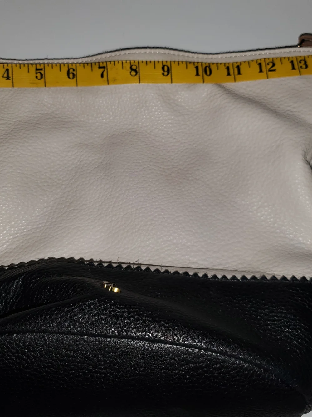 Elliot Lucca Ivory And Black Pebble Leather Hobo Shoulder/ Crossbody NWT